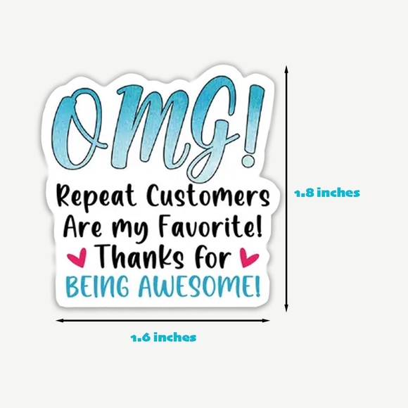OMG! Thank You Stickers Repeat Customers Favorite Awesome Roll - 500 Count - Picture 4 of 10
